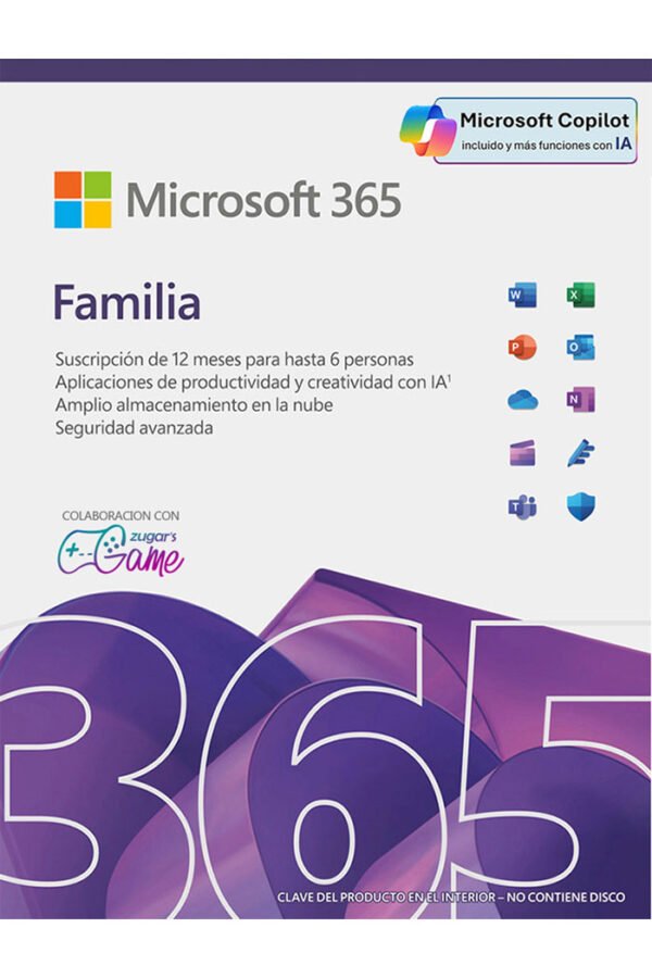 Microsoft 365 Family Gde Microsoft 365 Familia Suscripcion 12 Meses - Copilot