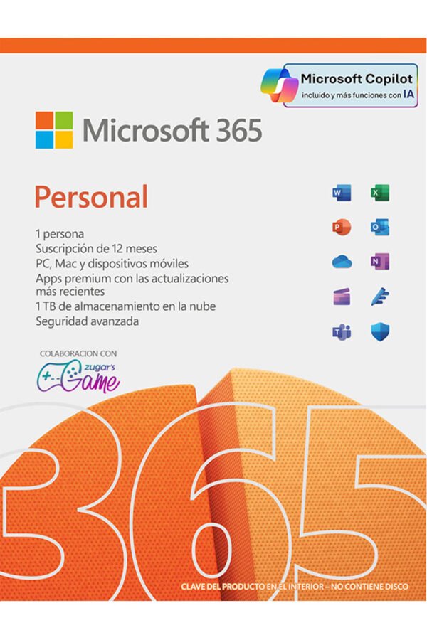Microsoft 365 Personal Gde Microsoft 365 Personal Suscripcion 12 Meses - Copilot