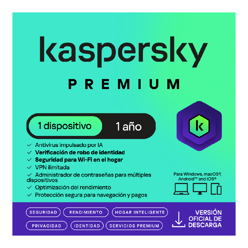 Kaspersky Premium 1 Dispositivo 12 Meses