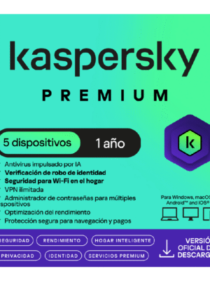 6 Kaspersky Premium 5 Dispositivos 12 Meses