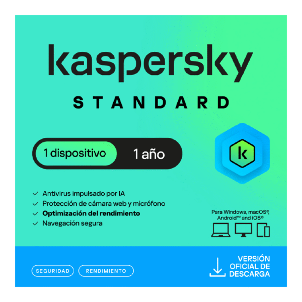 8 Kaspersky Standard 1 Dispositivo 12 Meses