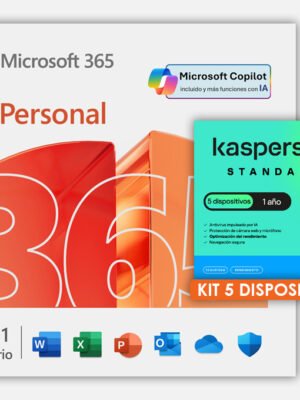 Peronsal + Standard 5PC Ch Microsoft 365 Personal Suscripcion 12 Meses + Kaspersky Standard 5 Dispositivos