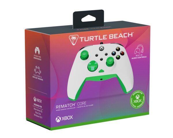 2168143-1 Control Alambrico Turtle Beach Para Xbox Series Rematch Core Blanco Verde