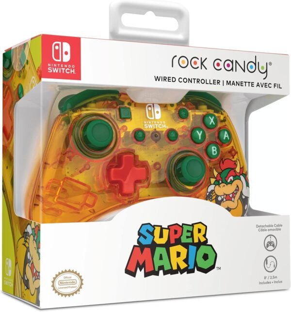 10-RockCandyWiredController-Bows Control Pdp Alambrico Para Nintendo Rock Candy Bowser