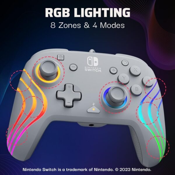 Control Pdp Alambrico Para Nintendo Afterglow Wave Gris - RGB
