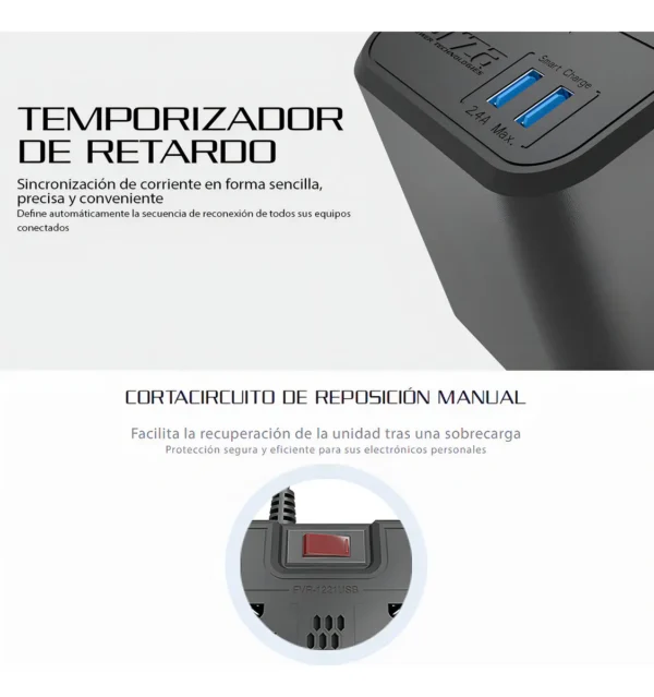Regulador De Voltaje Automático Forza FVR-1221USB - 600W