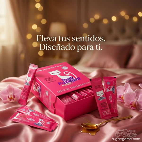 Pink Pussycat Miel Premium para Mujer mas Deseo y Sensación 12 Sobres