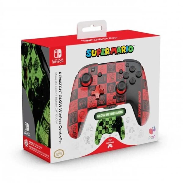pdp-rematch-glow-super-icon-nint Control Pdp Inalambrico Rematch Para Nintendo Super Mario Icon