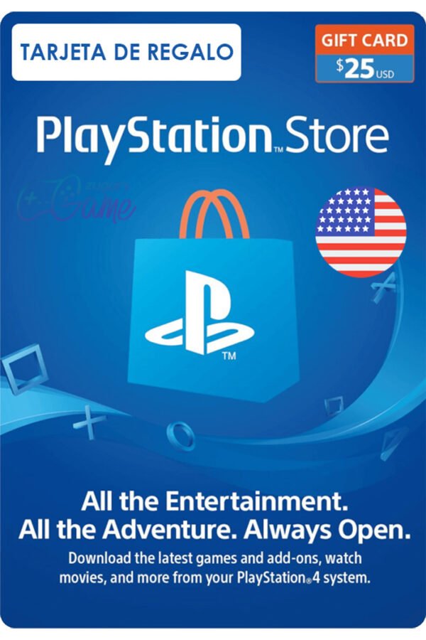 Tarjeta Regalo Playstation - 25 Usd Region USA Americana
