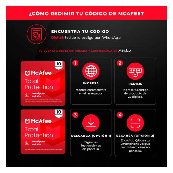 canje Mcafee Mcafee Antivirus Total Protection 10 Dispositivos 1 Año